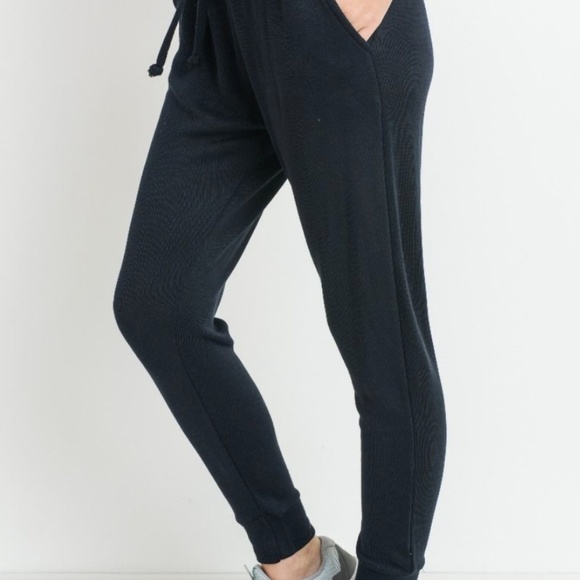 Black Drawstring Joggers - Picture 3 of 5